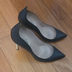 Valentino Elegant Black Heels with Gold Detailing